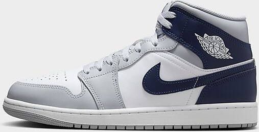 Jordan Herenschoenen Air 1 Mid White Wolf Grey Midnight Navy- Heren White Wolf Grey Midnight Navy