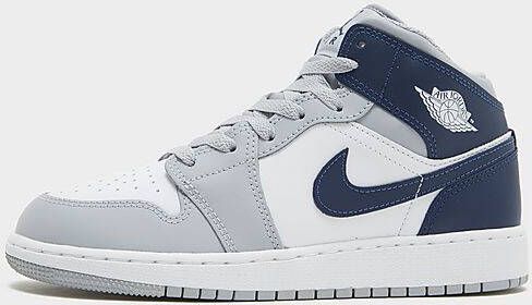 Jordan Kinderschoenen Air 1 Mid White Wolf Grey Midnight Navy White Wolf Grey Midnight Navy