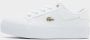 Lacoste Logo Sneaker Mat Leer Label Reliëf White Dames - Thumbnail 3