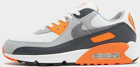 Nike Herenschoenen Air Max 90 Summit White Safety Orange Dark Smoke Grey Smoke Grey- Heren Summit White Safety Orange Dark Smoke Grey Smoke Grey