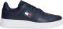 Tommy Hilfiger Retro Basket leren heren sneakers Blauw Uitneembare zool - Thumbnail 5