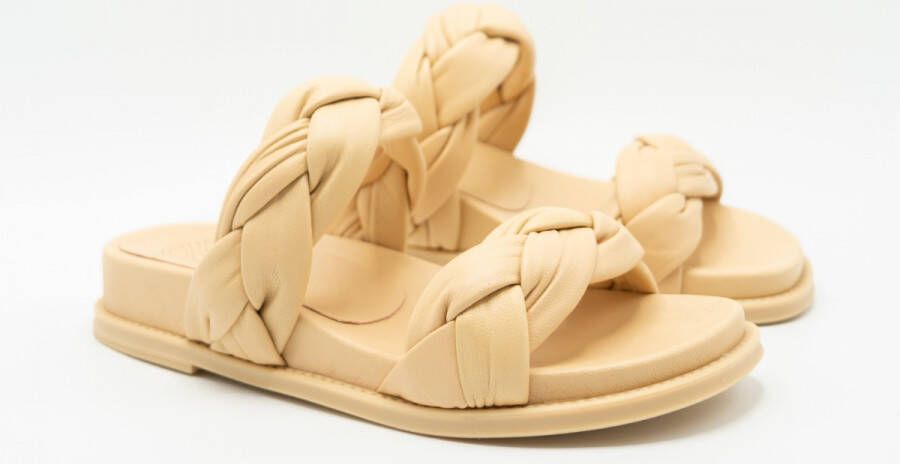 Unisa Cloc Gevlochten Leren Slippers