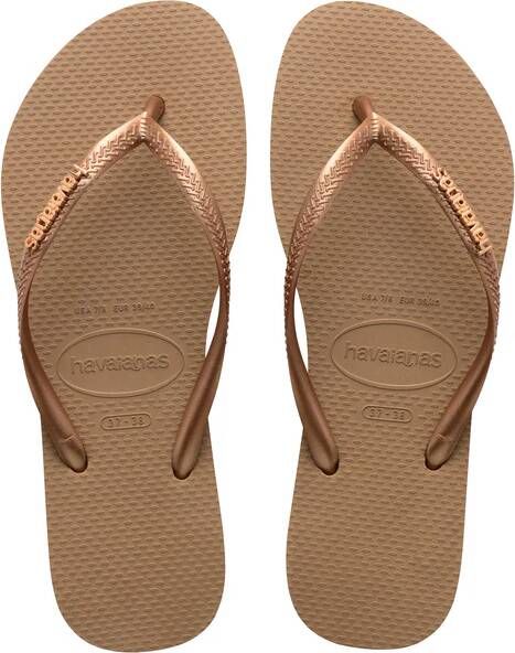 Havaianas Slim Logo Rose Gold