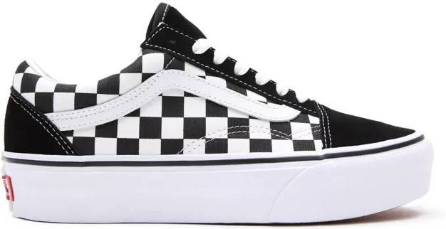 platform old skool checkered vans