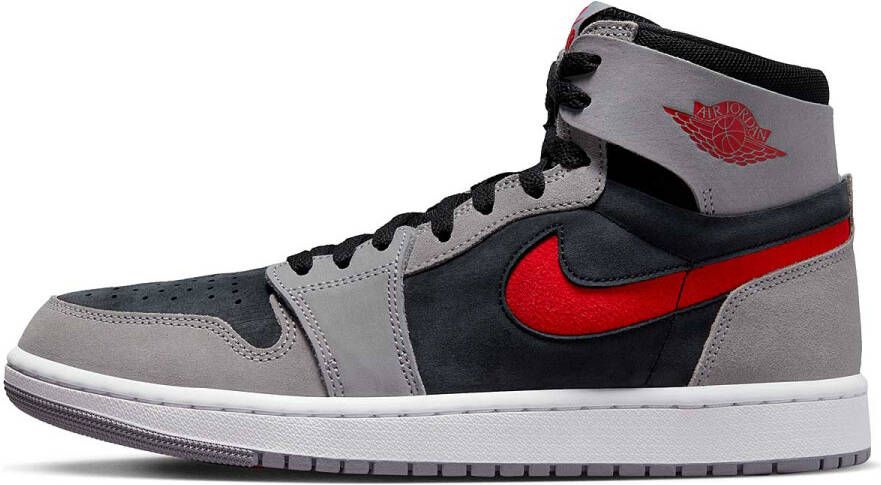 Jordan Air 1 Zoom Air Comfort 2 Black Fire Red-Cement Grey-White