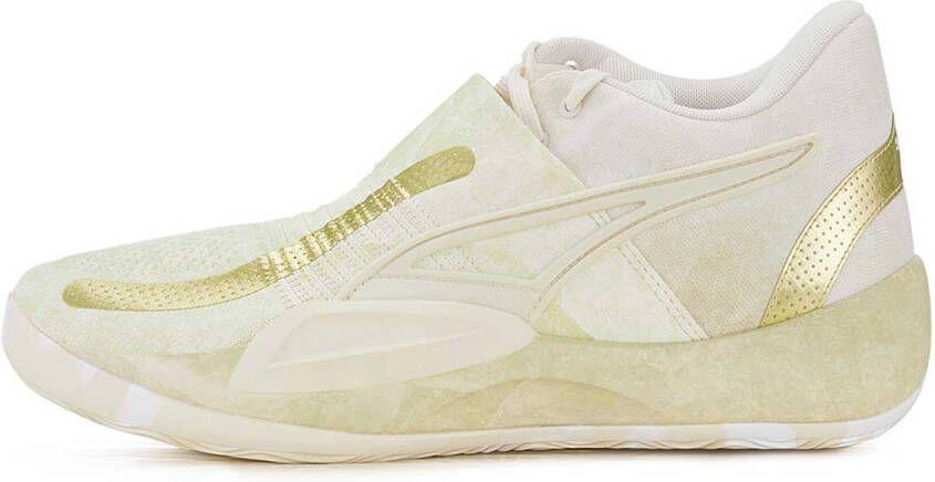 Puma Rise Nitro Nephrite Frosted Ivory-Metallic Gold Basketball Performance 378279 1