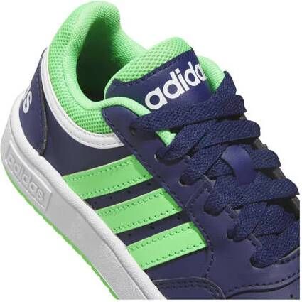 Adidas Sportswear Hoops 3.0 sneakers donkerblauw groen Jongens Meisjes Imitatieleer 35 1 2