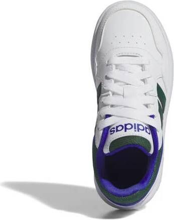 Adidas Sportswear Hoops sneakers wit groen kobaltblauw Jongens Meisjes Imitatieleer 32