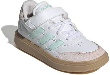 Adidas Sportswear Courtblock sneakers wit lichtblauw roze gum Jongens Meisjes Imitatieleer 33