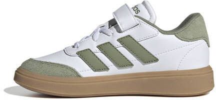 Adidas Sportswear Courtblock sneakers wit mosgroen gum Jongens Meisjes Imitatieleer 30