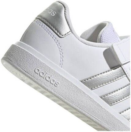 Adidas Sportswear Grand Court 2.0 EL sneakers wit zilver Jongens Meisjes Imitatieleer 28