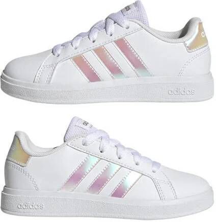 Adidas Sportswear Grand Court 2.0 sneakers wit metallic zilver Jongens Meisjes Imitatieleer 29