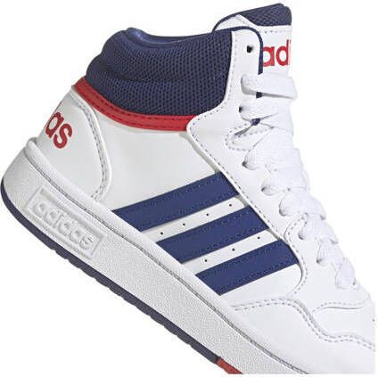 Adidas Sportswear Hoops Mid 3.0 sneakers wit blauw rood Jongens Imitatieleer 28