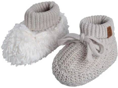 Baby's Only gebreide slofjes warm linen Ecru Meisjes Katoen Effen 3-6 mnd