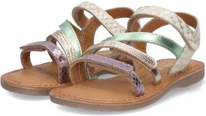 Braqeez Cassy Call leren sandalen mintgroen Meisjes Leer Meerkleurig 26