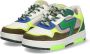 Braqeez 424249-469 Jongens Lage Sneakers Groen Geel Wit Blauw Nubuck Veters - Thumbnail 3