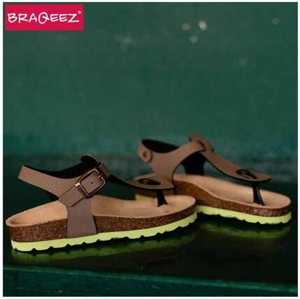 Braqeez Sammy Spain sandalen taupe Bruin Jongens Imitatieleer Effen 30