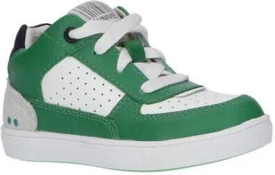 BunniesJR Loran Louw leren sneakers groen wit Jongens Leer Meerkleurig 28