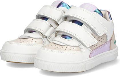 BunniesJR Luca Louw leren sneakers wit lila Meisjes Leer Meerkleurig 25