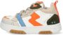 BunniesJR 224310-503 Jongens Lage Sneakers Beige Oranje Wit Blauw Leer Veters - Thumbnail 3