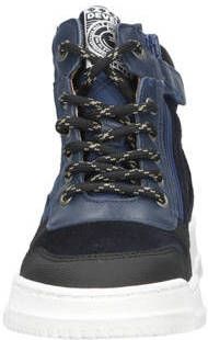 Develab leren sneakers donkerblauw Jongens Leer Meerkleurig 31