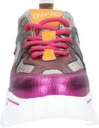 DWRS Pluto leren sneakers zilver fuchsia Roze Meisjes Leer Meerkleurig 32