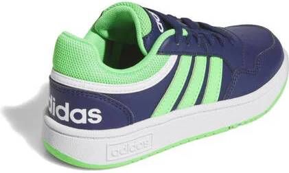 Adidas Sportswear Hoops 3.0 sneakers donkerblauw groen Jongens Meisjes Imitatieleer 35 1 2