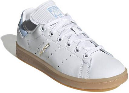 Adidas Originals Stan Smith sneakers wit lichtblauw gum Jongens Meisjes Polyester 40