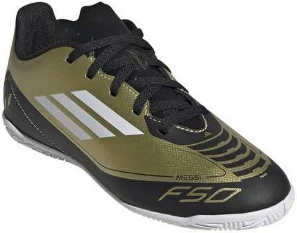 Adidas Performance F50 Club Messi Jr. voetbalschoenen goudmetallic wit zwart Jongens Meisjes Imitatieleer 30