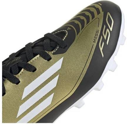 Adidas Performance F50 Club Messi voetbalschoenen metallic goud wit zwart Jongens Meisjes Imitatieleer 36