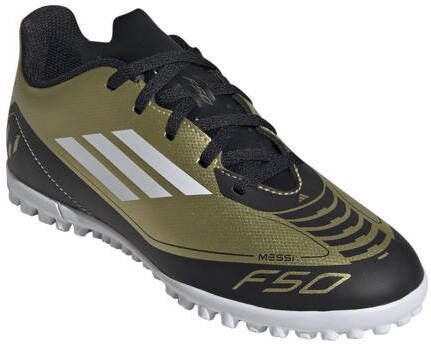 Adidas Performance F50 Club Messi voetbalschoenen metallic goud wit zwart Jongens Meisjes Imitatieleer 36