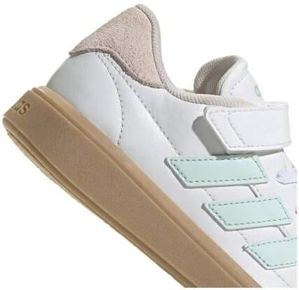 Adidas Sportswear Courtblock sneakers wit lichtblauw roze gum Jongens Meisjes Imitatieleer 33