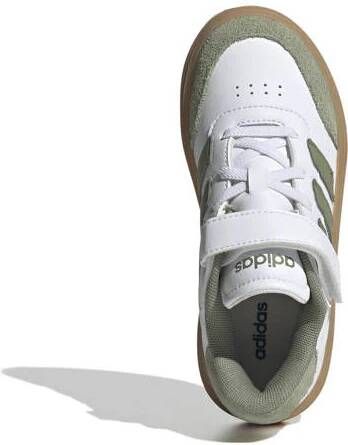 Adidas Sportswear Courtblock sneakers wit mosgroen gum Jongens Meisjes Imitatieleer 30