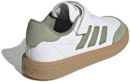 Adidas Sportswear Courtblock sneakers wit mosgroen gum Jongens Meisjes Imitatieleer 30