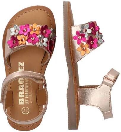 Braqeez Cally Call leren sandalen lichtroze Meisjes Leer Bloemen 26