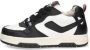 Braqeez 424254-589 Jongens Lage Sneakers Zwart Wit Leer Veters - Thumbnail 6