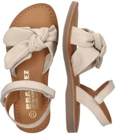 Braqeez Sam Sun leren sandalen ecru Meisjes Leer Effen 33