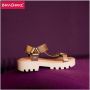 Braqeez Saira Shell leren sandalen rosé metallic Meisjes Leer Effen 32 - Thumbnail 5