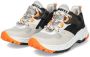 Braqeez 423421-503 Jongens Lage Sneakers Beige Zwart Oranje Grijs Leer Veters - Thumbnail 4