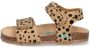 BunniesJR 224408-703 Meisjes Platte Sandalen Beige Print Imitatieleer Klittenband - Thumbnail 8