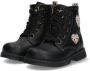 BunniesJR Bunnies JR Thijs Trots Meisjes Biker Boots Zwart Leer Veters - Thumbnail 4