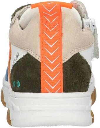 BunniesJR leren sneakers wit oranje blauw Jongens Leer Meerkleurig 26