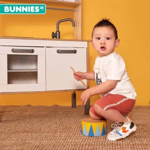 BunniesJR leren sneakers wit oranje blauw Jongens Leer Meerkleurig 26