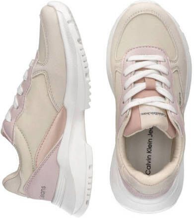 Calvin Klein chunky sneakers beige lichtroze Meisjes Imitatieleer Meerkleurig 28