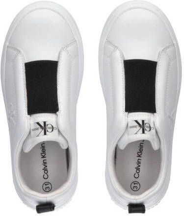 Calvin Klein slip on sneakers wit Jongens Imitatieleer Effen 30