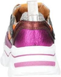 DWRS Pluto leren sneakers zilver fuchsia Roze Meisjes Leer Meerkleurig 32