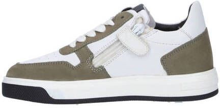 Gattino leren sneakers groen wit Jongens Leer Meerkleurig 27