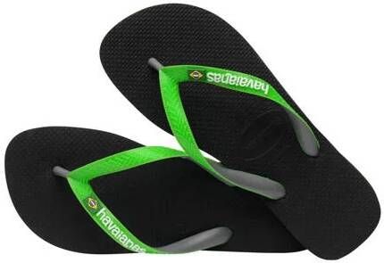 Havaianas Brasil teenslippers groen zwart Jongens Rubber 31 32