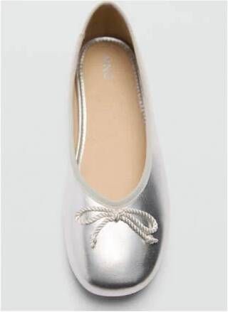 Mango Kids ballerina's zilver Meisjes Imitatieleer Effen 33