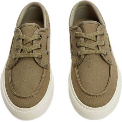 Mango Kids veterschoenen kaki Groen Jongens Textiel Effen 35